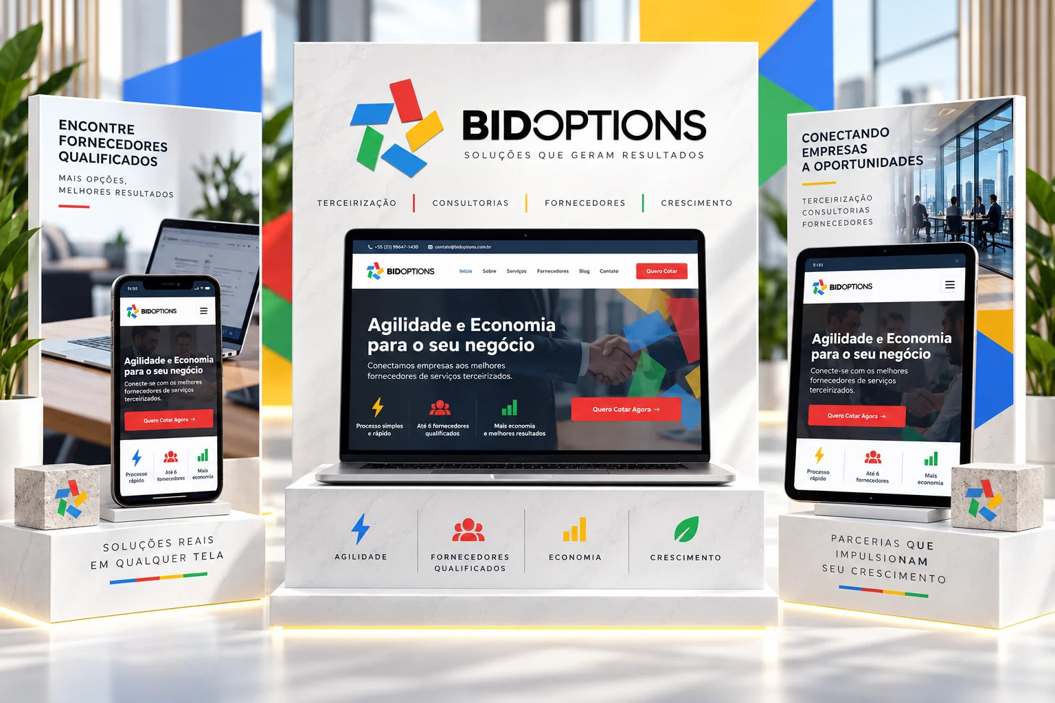 Apresentação visual do projeto BidOptions