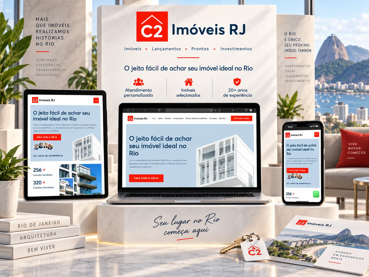 Apresentação visual do projeto C2 Imóveis RJ