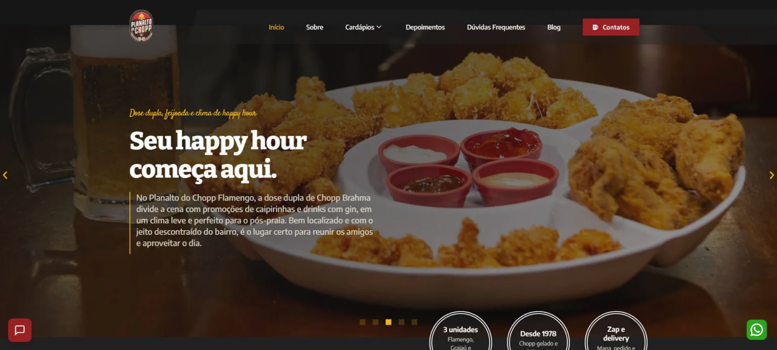 Captura do site de planalto do chopp