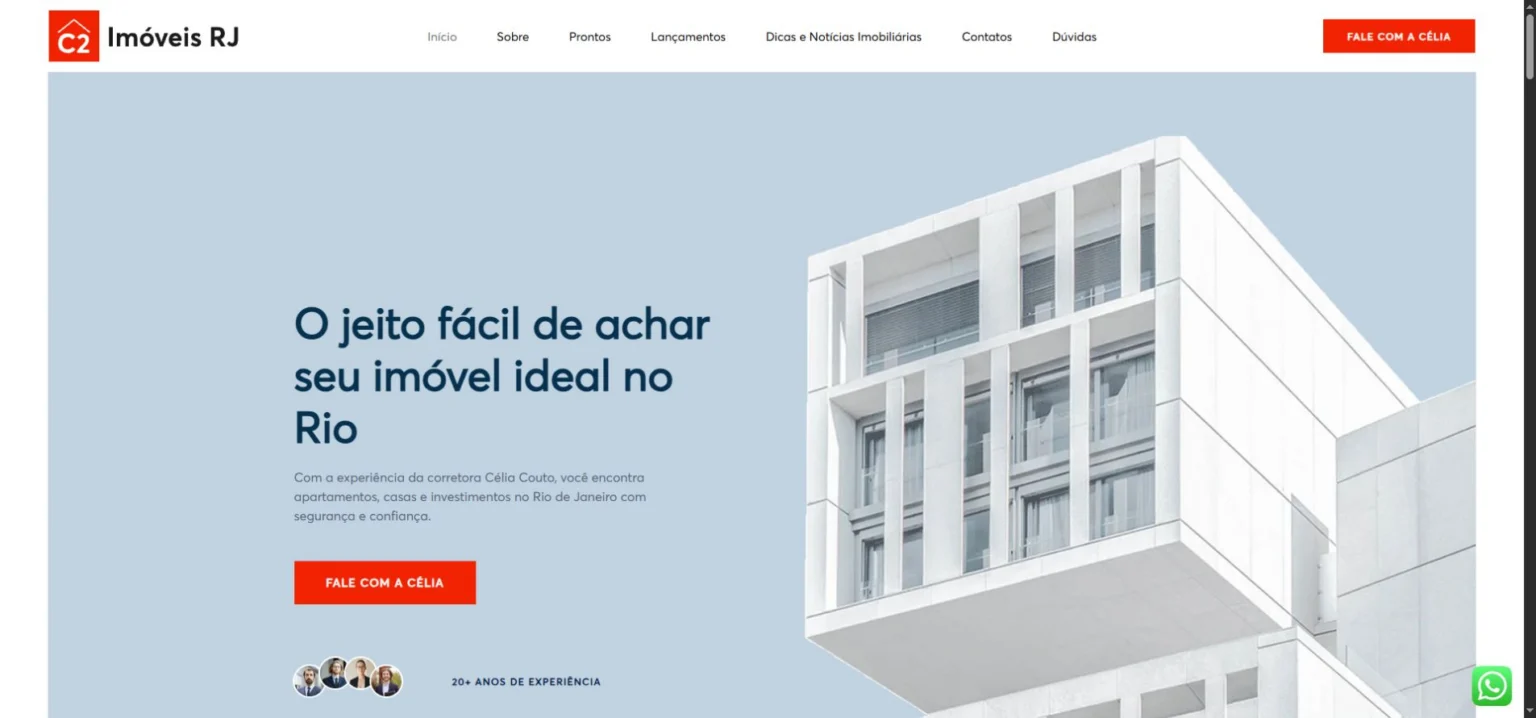 Captura do site de c2 imoveis rj